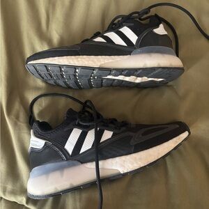 Adidas Black and White Athletic Shoes